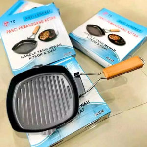Square Grill Pan 20cm Grillpan Kotak Wajan untuk Panggang simple dan anti lengket
