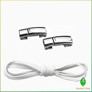 GW เชือกผูกรองเท้า แบบแม่เหล็ก ยืดหยุ่น ใช้งานง่าย สีพื้น จํานวน 1 คู่ Shoelace