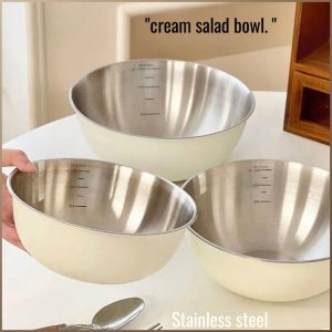 Cookware Multifunction Salad Bowl Multi-capacity Stainless Steel Minimalist Scale Thickening