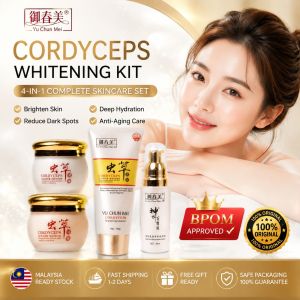 YU CHUN MEI ORIGINAL CORDYCEPS Whitening Moisturizing and freckle removing / Facial Wash / SERUM Whitening / DAY CREAM(cordyceps) / Night CREAM (cordyceps) Full set-4pc