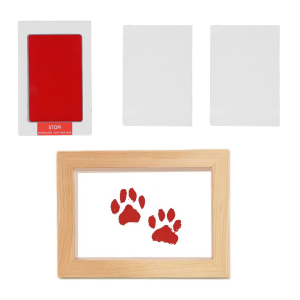 Pet Handprint And Footprint Photo Frame Kit Clean Touch Ink Pad To Create Pet Hand And Foot Prints Pet Shower Gifts for cat dog