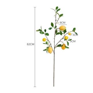 ECOCOKU Fresh Natural Restaurant Photography Props Flower Arrangement Home Decoration Lemon Fruit Artificial Flower Lemon Branch Green Plants