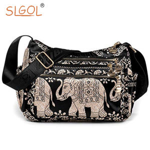 Ethnic Elephant Hobo Shoulder Bag for Women - Lightweight Ladies Cross - Body Handbags by SLGOL