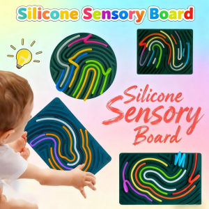 Vixplorn Sensory Activity Board Silicone Montessori Sensory Toy Double Sided Calming Kids Relief Fidget Toy