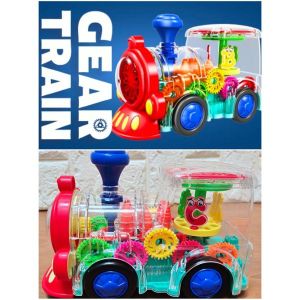 Mainan Anak Gear Train Cute Train Kereta Api Lampu Musik Bump and Go