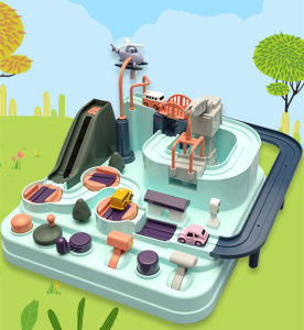 Rail Car Playset Adventure Vehicle Models Macaron Color Playset Children Early Learning Fun Game