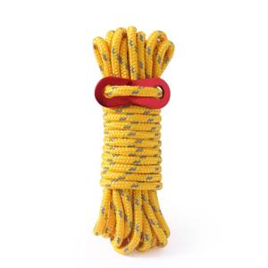 Outdoor 4mm Night Glow In The Dark Reflective Camping Rope Tali Khemah Paracord Tarp Tent Camp Hiking Pole  Aluminum Alloy Buckle Bccessories 4m