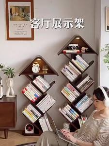 Bookcases & Shelving Bookshelf Rack Book Shelf Rack Storage Book Shelfs Rack Storage Book Cabinet Solid wood tree-shaped corner shelf for wall-mounted use narrow and suitable for children