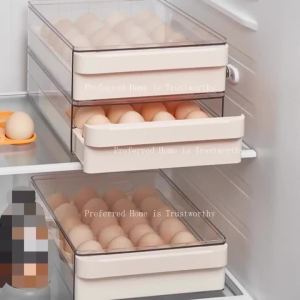 ZZSA Drawer Style Earthen Egg Storage Kitchen Fresh-keeping and Organizing Shelf Holder 9R3H1