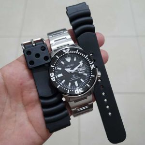 [Promo] Jam Tangan Pria Seiko Prospex Padi Diver Stainless Steel Strap Bonus Strap Rubber Automatic Original Original Garansi 2 Tahun [✔COD][100% Authentic]