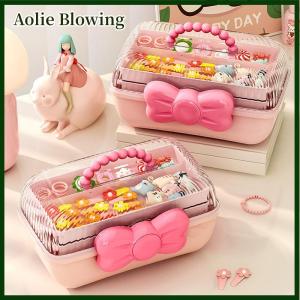 Aolie Nhiều lớp kẹp tóc tổ chức dễ thương cô gái đồ trang sức trường hợp đầu dây Headband hiển thị giá trẻ em Phụ kiện tóc Hộp lưu trữ