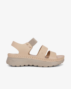 HCM - Sandal Đế Xuồng Hạnh Dung Hai Quai Ngang HD0318AC ( Màu Đen - Kem )