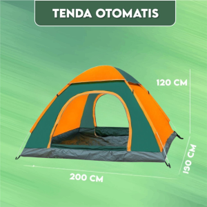 Tenda Otomatis Outdoor Camping Kapasitas 3 Orang Alat Kemah Parasut Anti Air
