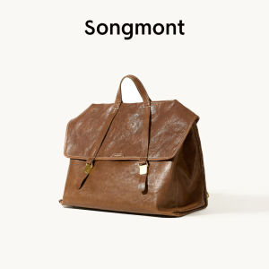 Li Nas style Song Mountain Hiking Travel Briefcase Large Capacity Single Shoulder Crossbody Commuting Genuine Leather Backpack