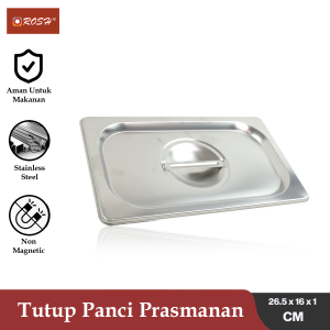 ROSH Tutup Panci Prasmanan / Catering 32.5 x 17.5 CM Stainless Steel Gastronorm Food Pan Anti Karat ROS-PR-CG