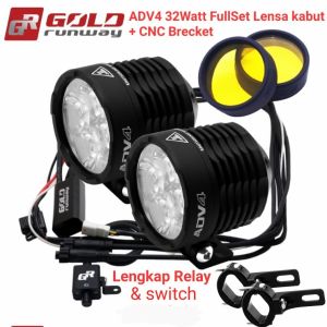 Gold Runway light spot lampu fog lamp 32watt ADV4 full set cnc brecket - ADV4 Fullset
