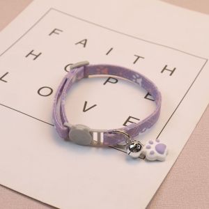 JNFGTV Adjustable Cat Collar Safety Buckle Exquisite Cat Pendant Necklace Pet Accessory Soft Fashionable Neck Straps Puppy