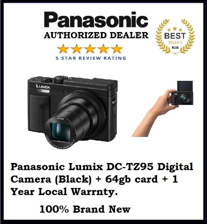 Panasonic Lumix DC-TZ95 Digital Camera (Black) + 64gb card + 1