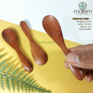 SENDOK KAYU | SENDOK TEH KAYU | SENDOK MADU | SENDOK MINI GAGANG LENGKUNG 12 CM