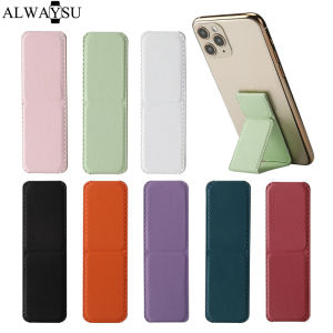 Luxury PU Wristband Strap Phone Holder Push Pull Sticker Bracket Magnetic Finger Grip Compatible with iPhone Samsung Xiaomi