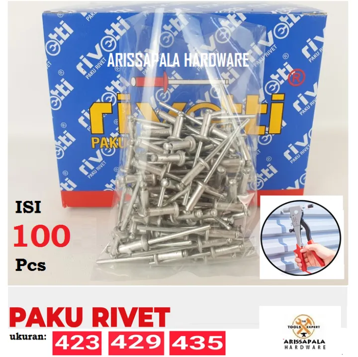 Paku Rivet isi 100 Pcs Paku Ripet Paku Keling Blind Rivet 3.2mm x 7mm ...