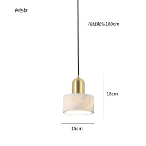 SXH Nordic bedroom bedside lamp simple and stylish creative marble dining room study personalized bar counter single-head all-copper pendant light