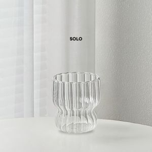 Locaupin 3pcs Glass Cup Clear Coffee Mugs Heat Cold Resistant Transparent Glasses Milk Water Cup Drinkware Set