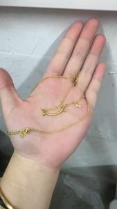 [ Crescent Moon ] Cute and Delicate Balloon Puppy Smile Necklace for Women Simple Niche Design Daily Commute Collarbone Chain