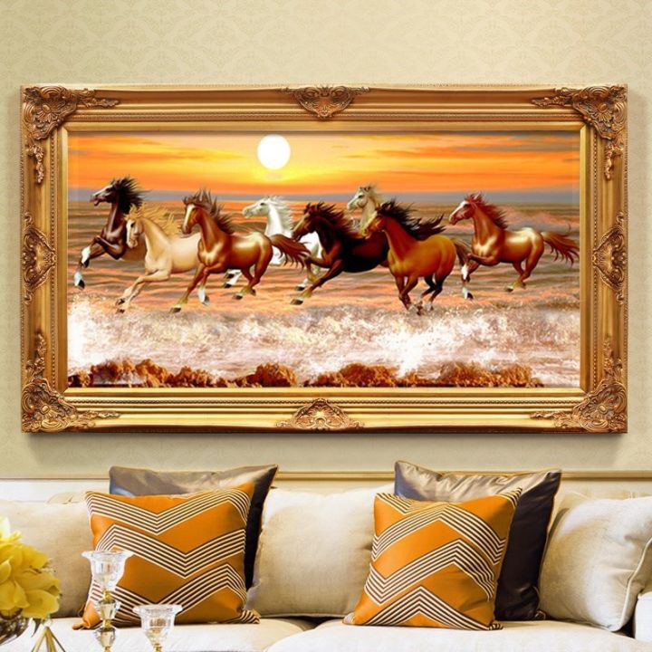 8 Running Horses Canvas Painting Home Living Room Wall Art Picture ...