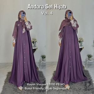 ANDARA SET HIJAB (LABEL SAVNA) | GAMIS SET HIJAB RAYON ADEM TEEBARU KEKINIAN