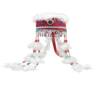 Mũ dân gian dân tộc thiểu số để bảo vệ khỏi ánh mặt trời vào những ngày đi biển biểu diễn múa Mũ Mông Cổ dân tộc Trung Quốc