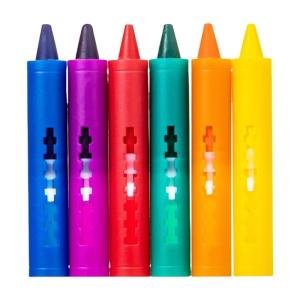 Washable Crayons 6 Color for Kid Toddler Age 3+ Doodling Drawing Easy to Grip Crayon Pen with Pen Holder For Little Hand
