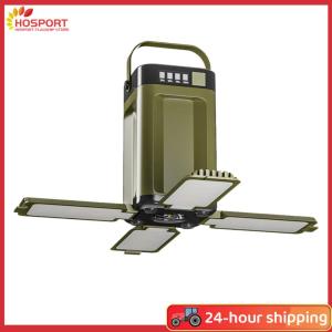 【HOSPORT】Foldable Camping Light Power Bank Rechargeable Lantern Solar Camping Lantern Portable Flashlight for Camping Hiking