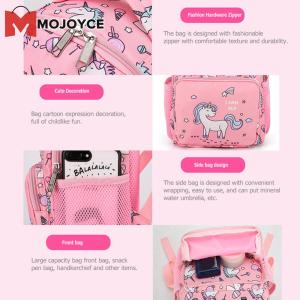 MOJOYCE Lightweight Waterproof Backpack for Children Featuring Cartoon Horse Print Girls Boys School Bag for Easy Carry