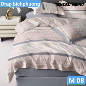 Bộ Drap gối Tencel vải nhập Hàn Quốc đỉnh cao mát mềm mại { drap và 3 áo gối