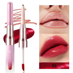 Dualended Lip Liner Multipurpose Outlining Lip Shape Lip Liner Mirror Lip Gloss 2in1 Lip Liner
