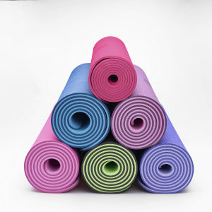 ＜915＞TPE Body Line Yoga Mat Two-Tone 6/8mm Customization LOGO Large Number of Double-Sided Gymnastic Mat Monochrome Floor Mats Manufacturers