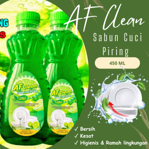 Sabun Cuci Piring AF CLEAN Lime Jeruk Nipis Premium 450ml Mampu Hilangkan Lemak