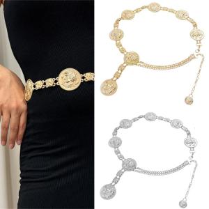 Edgy Waist Belt Stylish Carved Head Waist Chain Belt Elaborate Chain Belly Chain for Belly Dance Waist Chain