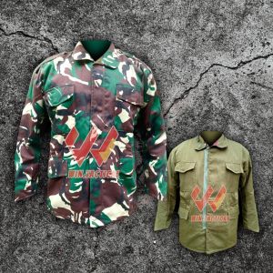 JAKET - Ready Jaket Bolak Balik Banser Anti Air - Jaket Motif Loreng Malfinas