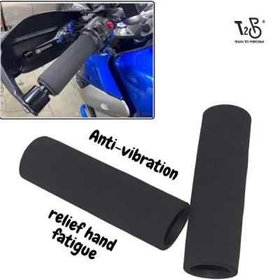 T2P One Pair Motorcycle Handlebar Grips Foam Anti Vibration Rubber Comfortable Grips Covers Non-slip Grips Soft