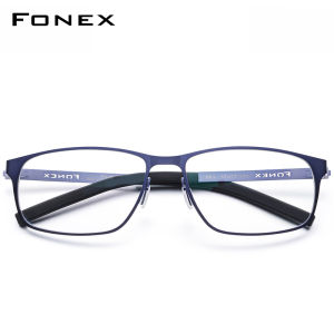 FONEX kính quang học hợp kim cho nam giới siêu nhẹ Kính mắt dáng vuông khung nam đầy đủ vành screwless Eyewear 983