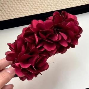 Flower Banana Clip Vertical Hairpin Sweet Hair Accessories High Ponytail Shark Clip Net Gauze Decor Flower Banana Clip