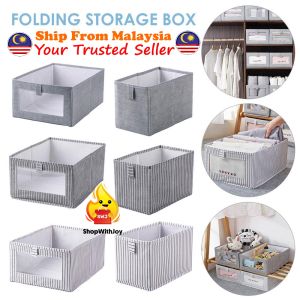 ShopWithJoy Korean Foldable Wardrobe Linen Storage Box Clothes Organizer Basket Underwear Cloth Storage