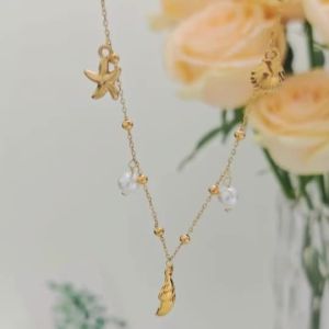 ไข่มุกปลาดาวเปลือกหอยเต่า Conchs Ocean สร้อยคอผู้หญิงHypoallergenic Pearl สร้อยคอแฟชั่นฤดูร้อนเครื่องประดับของขวั