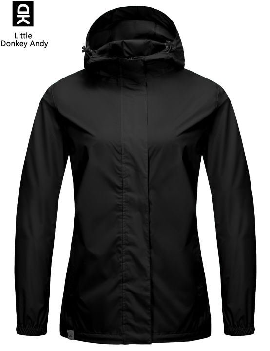LittleDonkeyAndy Women's Lightweight Waterproof Rain Jacket