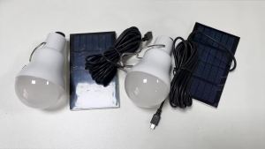 Solar Light Bulbs for Indoor Home and Chicken Coop Outdoor Waterproof Camping Lamps for Tent Rechargeable LED Solar Lights for Shed Night Emergency Power Outage and Outside