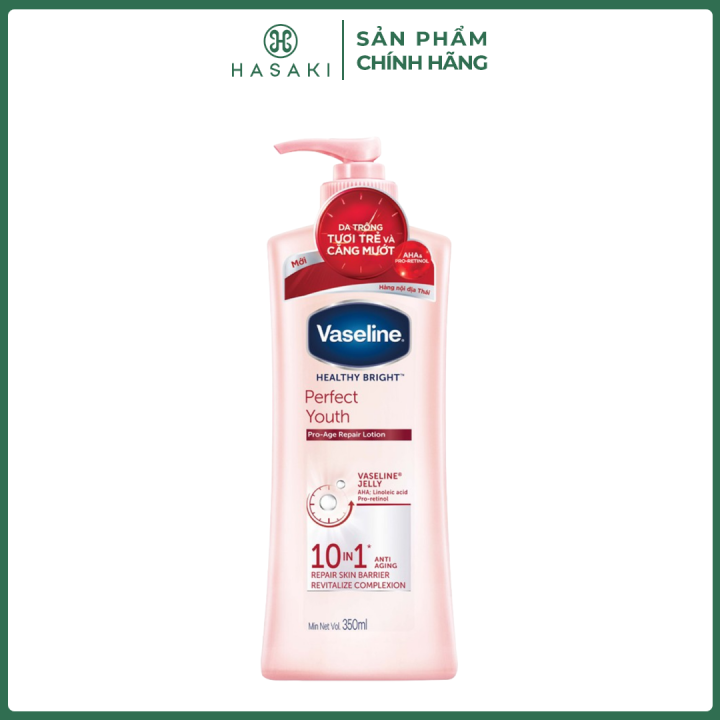 Sữa Dưỡng Thể Vaseline Ngăn Ngừa Lão Hoá 350ml Healthy Bright Perfect Youth Pro-Age Repair Lotion Hasaki Sản Phẩm Chính Hãng