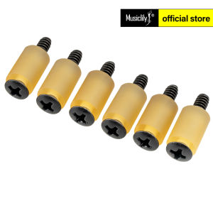 Musiclily Ultra UNC #6-32X3/4นิ้วสแตนเลสสกรูยึดขดลวดเดี่ยวและชุดท่อยางสำหรับสหรัฐอเมริกา/เม็กซิโก Fender กีต้าร์ไฟฟ้าสไตล์ Strat (ชุด6ชิ้น)