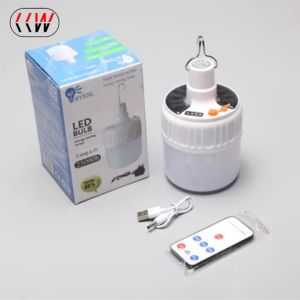 CCW 100W Solar Camping Light LED Bulb Waterproof Night Market Light Emergency Lights USB Rechargeable 5 Modes Tent Light for Hiking Fishing